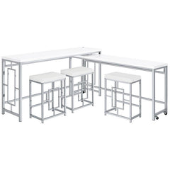 Jackson 5-piece Multipurpose Counter Height Table Set White and Chrome - 182715