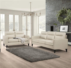 Jonah 2-piece Upholstered Track Arm Sofa Set Ivory - 509651-S2