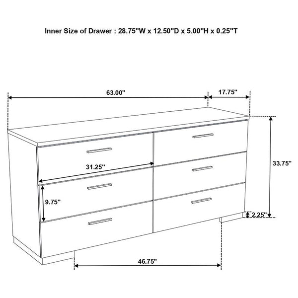 Felicity 4-piece California King Bedroom Set White Gloss - 203501KW-S4