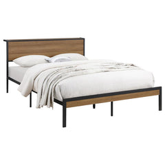 Ricky Metal Queen Panel Bed Light Oak - 302144Q