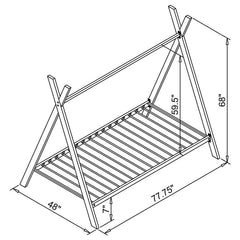 Fultonville Metal Twin Tent Bed Pink - 302133