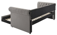 Kepner Upholstered Twin Daybed with Trundle Grey - 300549