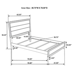 Watson Wood Twin Panel Bed Grey Oak - 212421T