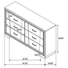 Janine 4-piece Eastern King Bedroom Set Grey - 223551KE-S4
