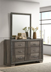 Janine 6-drawer Dresser with Mirror Grey - 223553M