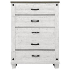 Lilith 5-drawer Bedroom Chest Distressed White - 224475