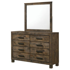 Woodmont 8-drawer Dresser with Mirror Rustic Golden Brown - 222633M