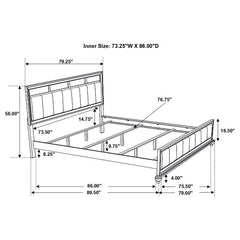 Barzini Wood California King Panel Bed White - 205891KW