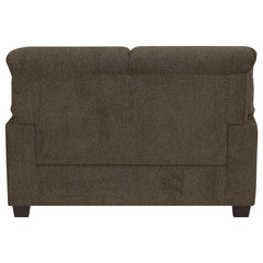 Clementine 2-piece Upholstered Padded Arm Sofa Set Brown - 506571-S2
