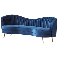 Sophia Upholstered Channel Tufted Sofa Blue - 506861