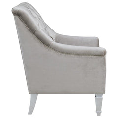 Avonlea Velvet Upholstered Sloped Arm Chair Grey Velvet - 508463