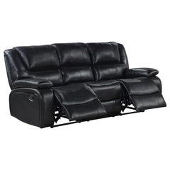 Camila 3-piece Upholstered Motion Reclining Sofa Set Black - 610244-S3