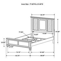 Franco Wood Eastern King Panel Bed Burnished Oak - 200971KE