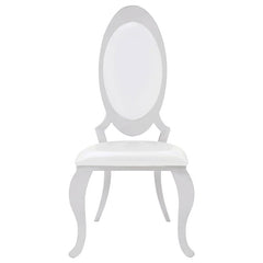 Anchorage Oval Back Side Chairs Cream and Chrome (Set of 2) - 107872N