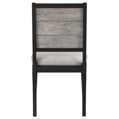 Elodie Upholstered Padded Seat Dining Side Chair Dove Grey and Black (Set of 2) - 121222