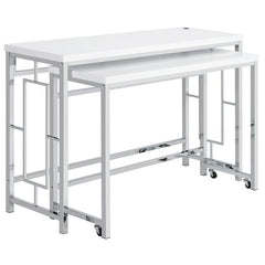 Jackson 4-piece Multipurpose Counter Height Table Set White and Chrome - 182714