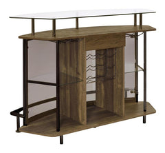 Gideon Crescent Shaped Glass Top Bar Unit with Drawer - 182236
