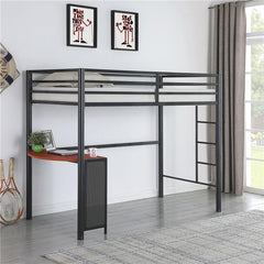 Fisher Twin Workstation Loft Bed Gunmetal - 460229