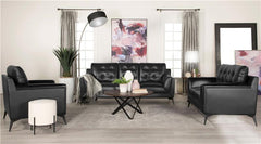 Moira Upholstered Wedge Arm Tufted Accent Chair Black - 511133