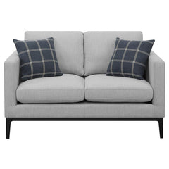 Apperso 2-piece Upholstered Track Arm Sofa Set Light Grey - 508681-S2
