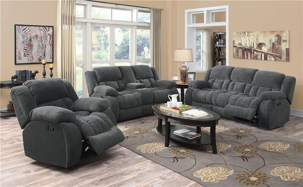 Weissman Upholstered Padded Arm Reclining Sofa Grey - 601921