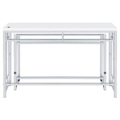 Jackson 4-piece Multipurpose Counter Height Table Set White and Chrome - 182714