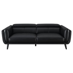 Shania 2-piece Upholstered Low Back Sofa Set Black - 509921-S2