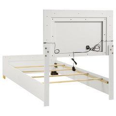 Marceline Wood Twin LED Panel Bed White - 222931T