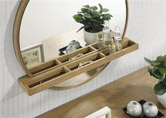 Arini Round Vanity Wall Mirror with Shelf Sand Wash - 224308