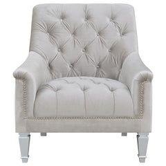 Avonlea Velvet Upholstered Sloped Arm Chair Grey Velvet - 508463