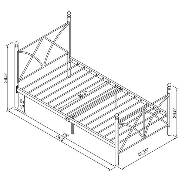 Hart Metal Twin Open Frame Bed Matte Black - 422755T