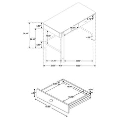 Arini 2-drawer Vanity Desk Makeup Table Sand Wash - 224307