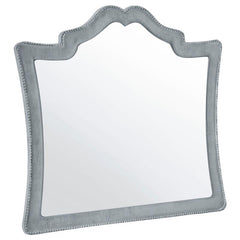 Antonella Upholstered Dresser Mirror Grey - 223584