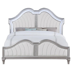 Evangeline Wood California King LED Panel Bed Silver Oak - 223391KW
