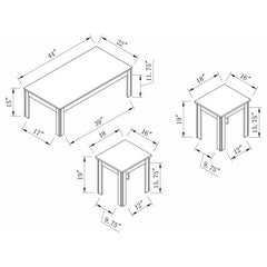 Elias 3-piece Engineered Wood Coffee Table Set Black - 700225
