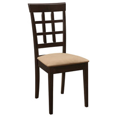 Gabriel Lattice Back Side Chairs Cappuccino and Tan (Set of 2) - 100772