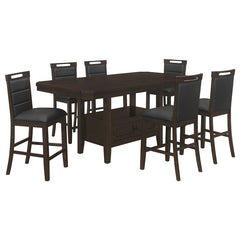 Prentiss 5-piece Rectangular Counter Height Dining Set with Butterfly Leaf Cappuccino - 193108-S7