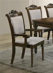 Willowbrook Upholstered Dining Armchair Grey and Chestnut (Set of 2) - 108113