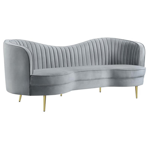 Sophia Upholstered Channel Tufted Sofa Grey - 506864