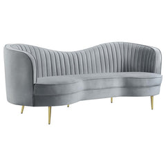 Sophia 3-piece Upholstered Channel Tufted Sofa Set Grey - 506864-S3
