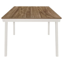Nogales 5-piece Rectangular Dining Table Set Natural Acacia and Off White - 122301-S5