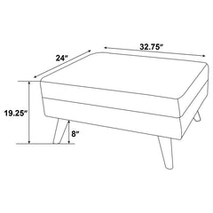 Churchill Rectangular Upholstered Ottoman Grey - 551303