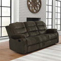Rodman Upholstered Padded Arm Reclining Sofa Olive Brown - 601881