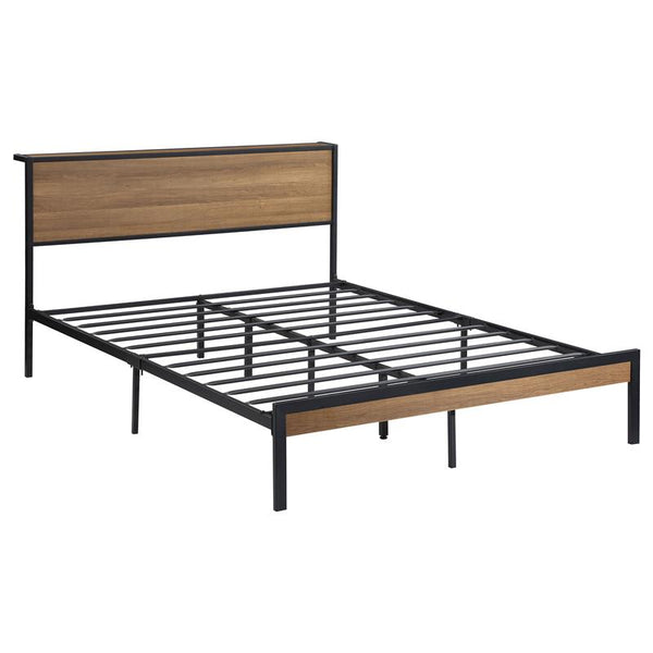 Ricky Metal Queen Panel Bed Light Oak - 302144Q