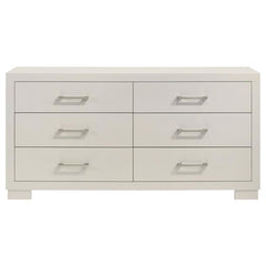 Jessica 4-piece Eastern King LED Bedroom Set Cream White - 202990KE-S4