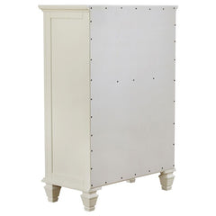 Sandy Beach 5-piece Queen Bedroom Set Cream White - 201301Q-S5