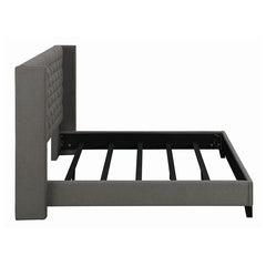 Bancroft Upholstered Queen Wingback Bed Grey - 301405Q