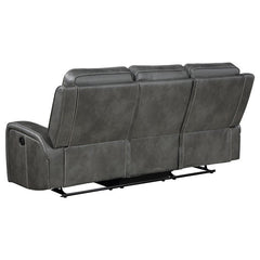 Raelynn 2-piece Upholstered Reclining Sofa Set Grey - 603191-S2