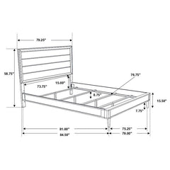 Ramon Wood Eastern King Panel Bed Metallic Sterling - 222701KE