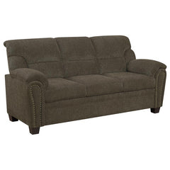 Clementine Upholstered Padded Arm Sofa Brown - 506571